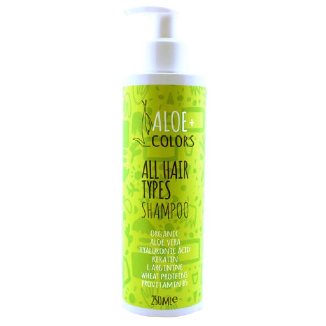 Aloe Colors All Hair Types Shampoo Σαμπουάν Για όλους Τους Τύπους Μαλλιών 250ml