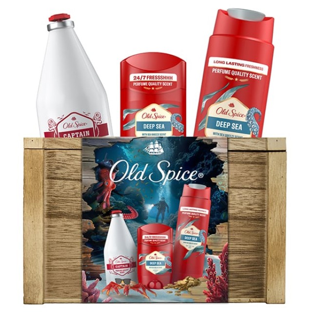 Old Spice PROMO Xmas Box Deep Sea Αποσμητικό Stick 50ml & Αφρόλουτρο & … Old Spice PROMO Xmas Box Deep Sea Αποσμητικό Stick 50ml & Αφρόλουτρο & …