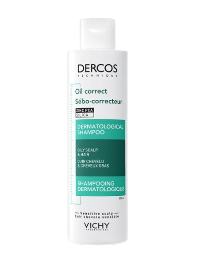 Vichy Dercos Oil Correct Shampoo Zinc - PCA Silica Σαμπουάν για Λιπαρά Μαλλιά 200ml