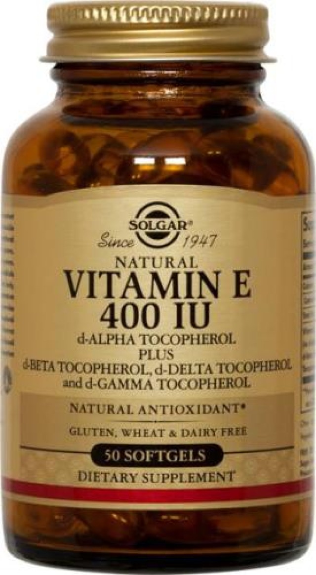 Solgar Vitamin E 400IU 268mg Συμπλήρωμα Διατροφής Αντιοξειδωτικών 50 Μ …