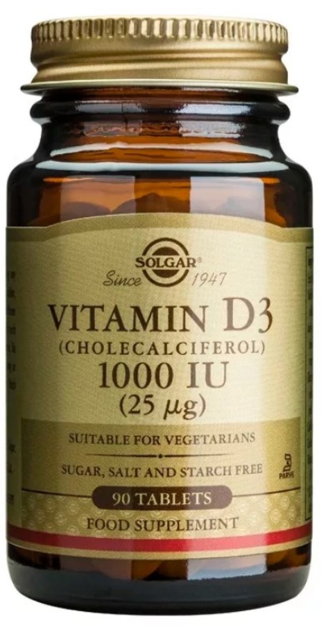 Solgar Vitamin D3 1000IU 90 Ταμπλέτες ( Ημ. Λήξης 6/2024)