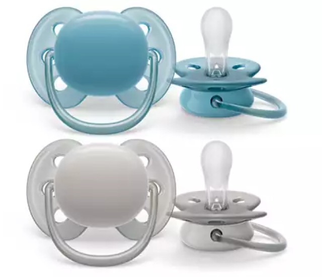 Avent Philips Ultra Soft Ορθοδοντική Πιπίλα Σιλικόνης για 6-18m Γκρι / …
