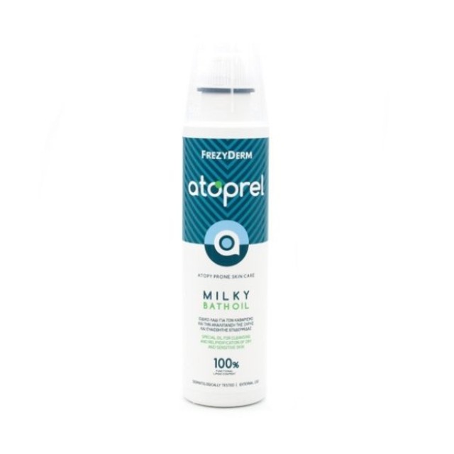 Frezyderm Atoprel Milky Bath Oil Dry & Sensitive Skin Ειδικό Έλαιο Καθαρισμού Προσώπου - Σώματος για Ξηρές - Ευαίσθητες και με Τάση Ατοπίας Επιδερμίδες 250ml