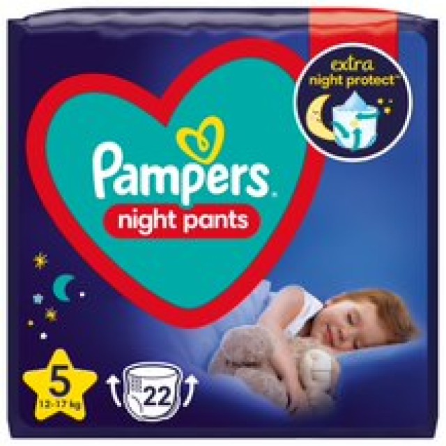 Pampers Night Pants Μέγεθος 5 [12-17kg] 22 Πάνες - Bρακάκι