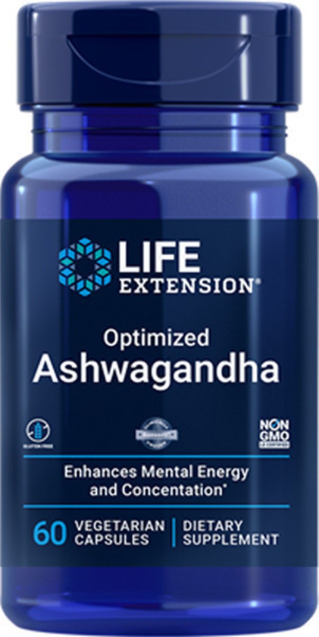 Life Extension Optimized Ashwagandha Extract 125mg Συμπλήρωμα Διατροφής για τις Γνωστικές Λειτουργίες και την Μνήμη 60 Φυτικές Κάψουλες