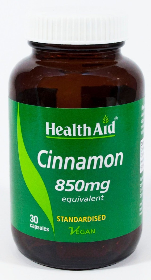 Health Aid Cinnamon 850mg Συμπλήρωμα Διατροφής με Κανέλα για τη Διατήρηση των Φυσιολογικών Επιπέδων Γλυκόζης 30 Κάψουλες