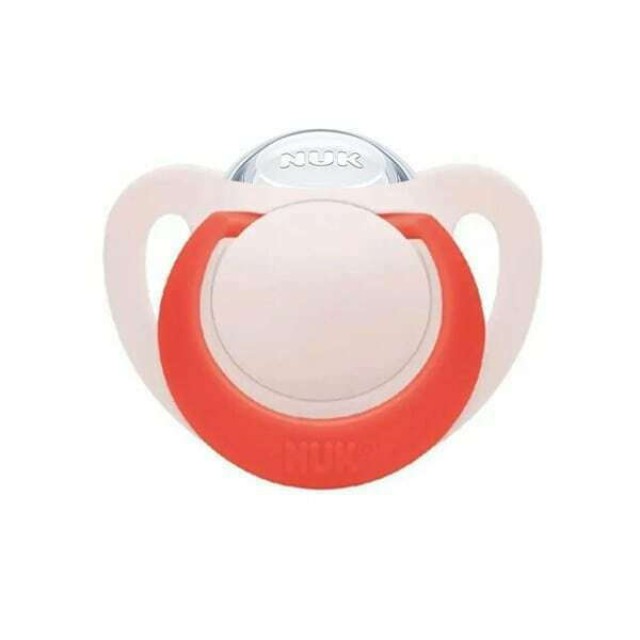 Nuk Star Ορθοδοντική Πιπίλα Σιλικόνης για 6-18m+ Ροζ με Κρίκο και Θήκη …