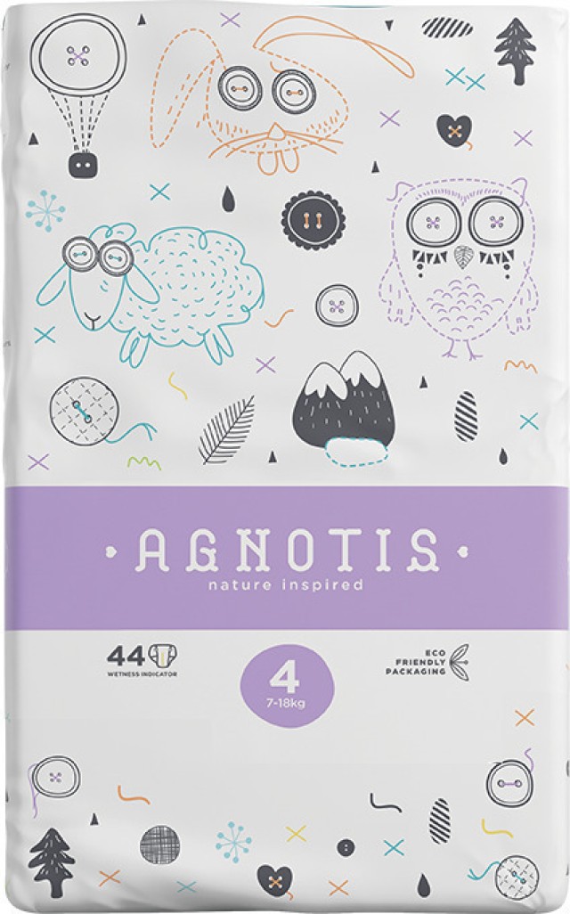 Agnotis No4 Πάνες  με Αυτοκόλλητο [7-18kg] 44 Τεμάχια