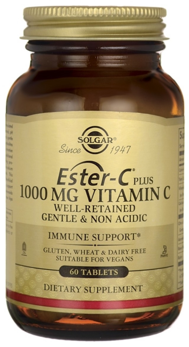 Solgar Bιταμίνη Ester-C 1000mg Συμπλήρωμα Διατροφής για το Ανοσοποιητικό Σύστημα 60 Ταμπλέτες