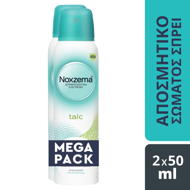 Noxzema PROMO Talc Γυναικείο Αποσμητικό Spray 48ωρης Προστασίας 2x150m &hellip;