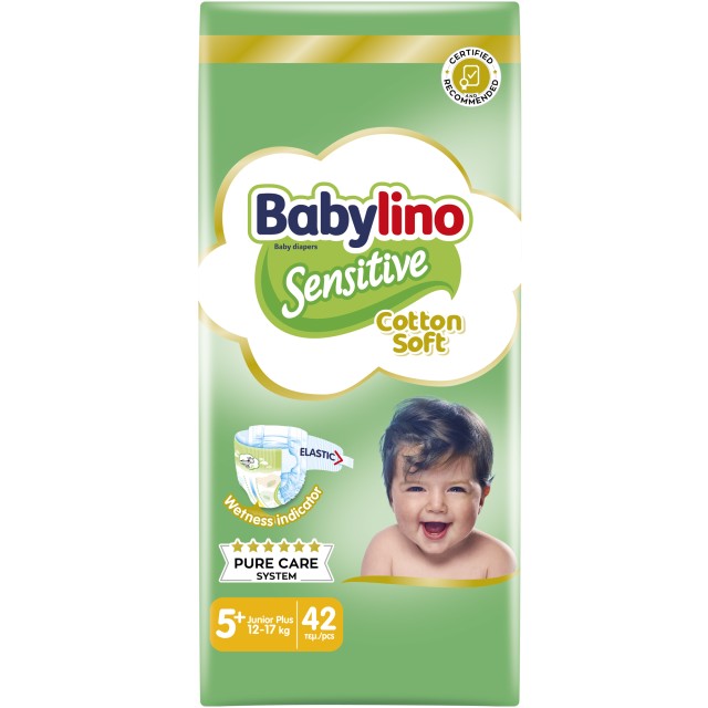 Πάνες Babylino Sensitive Cotton Soft No5+ [12-17Kg] Value Pack 42 Πάνε …