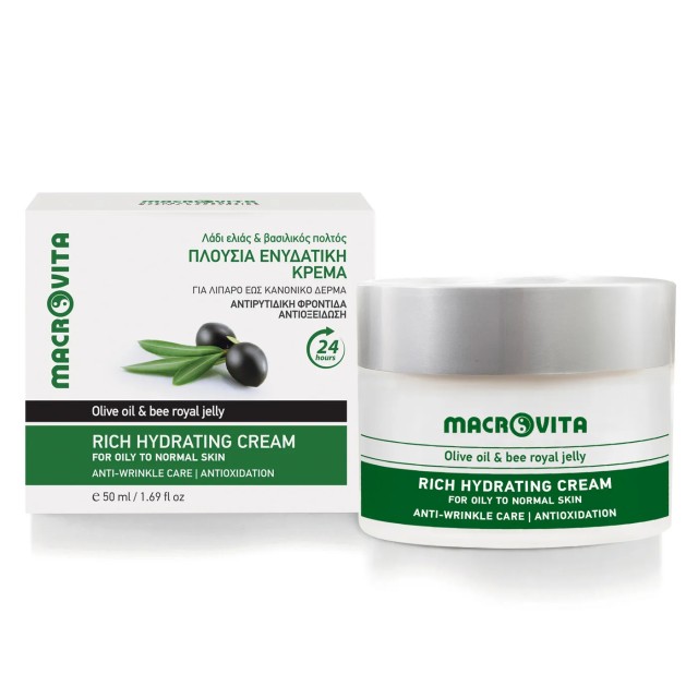 Macrovita Rich Hydrating Cream Πλούσια Ενυδατική Κρέμα Προσώπου με Λάδ &hellip;