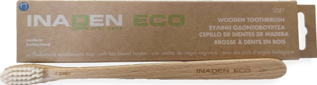 Inaden Eco Wooden Toothbrush Soft Μαλακή Ξύλινη Οδοντόβουρτσα 1τμχ
