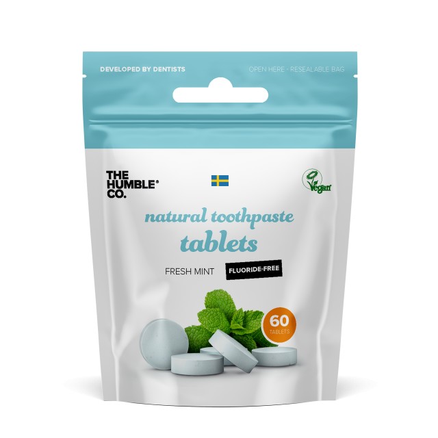 The Humble Co. Natural Toothpaste Tabs Without Fluoride Fresh Mint Οδοντόκρεμα σε Ταμπλέτες Xωρίς Φθόριο με Γεύση Μέντα 60 Ταμπλέτες