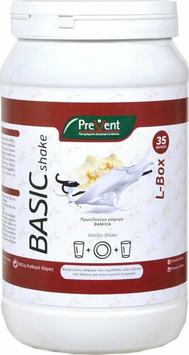 PreVent Basic Shake L-Box Υποκατάστατο Γεύματος με Γεύση Βανίλια για την Απώλεια Σωματικού Βάρους 581gr