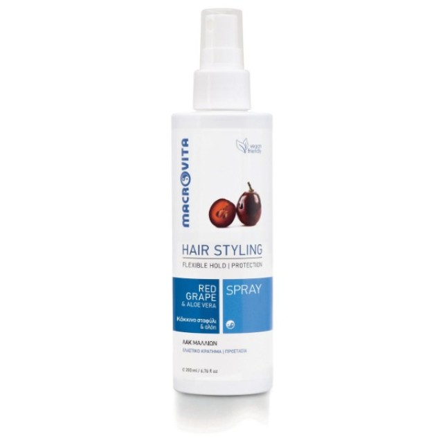 Macrovita Red Grape Flexible ΛΑΚ Μαλλιων με γερό κράτημα 200ml Macrovita Red Grape Flexible ΛΑΚ Μαλλιων με γερό κράτημα 200ml