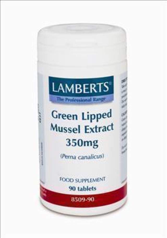 Lamberts Green Lipped Mussel 350mg, Φυσικό Εκχύλισμα Μυδιού για την Ευκινησία Αρθρώσεων, την Οστεοαρθρίτιδα και την Ρευματοειδή Αρθρίτιδα, 90caps