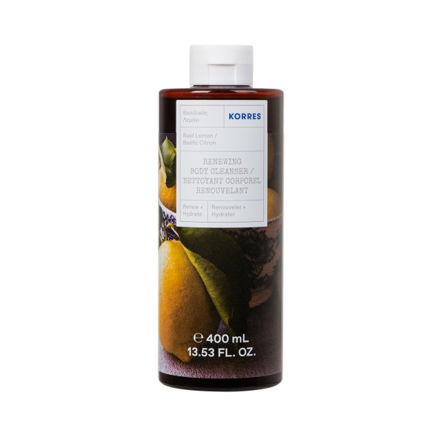 Korres Basil Lemon Renewing Body Cleanser Αναζωογονητικό Αφρόλουτρο Βασιλικός Λεμόνι 400ml