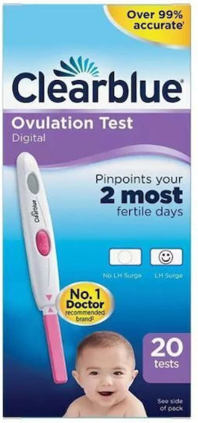 Clearblue Digital Ovulation Test Blue Ψηφιακό Τεστ Ωορρηξίας 20 Τεμάχι … Clearblue Digital Ovulation Test Blue Ψηφιακό Τεστ Ωορρηξίας 20 Τεμάχι …