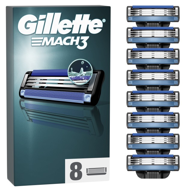 Gillette Mach 3 Ανταλλακτικές Κεφαλές Ξυριστικής Μηχανής με 3 Λεπίδες …