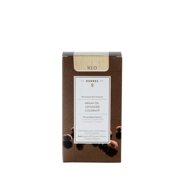 Korres Argan Oil Advanced Colorant Βαφή Μαλλιών 10.0 Ξανθό Πλατίνας 50 …