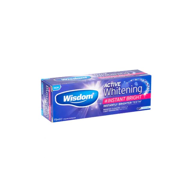 Wisdom Active Whitening Instant Bright Λευκαντική Οδοντόκρεμα 75ml