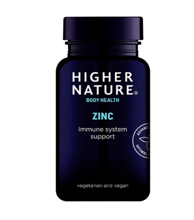 Higher Nature Zinc Συμπλήρωμα Διατροφής με Ψευδάργυρο 90 Φυτικές Κάψουλες