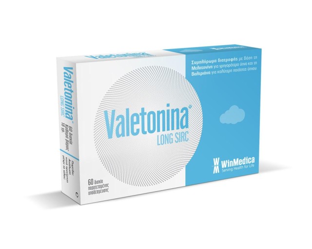 WinMedica Valetonina Long Sirc Συμπλήρωμα Διατροφής με Μελατονίνη & Βαλεριάνα για την Καταπολέμηση της Αϋπνίας, 60 Δισκία