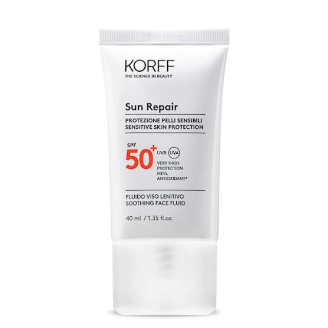 Korff Sun Repair Soothing Face Fluid Sensitive Skin Protection SPF50+ … Korff Sun Repair Soothing Face Fluid Sensitive Skin Protection SPF50+ …