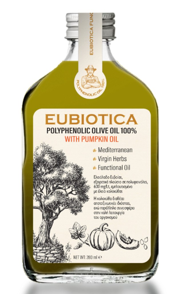 Eubiotica Polyphenolic Olive Oil 100% with Pumpkin Oil Extra Παρθένο Ελαιόλαδο Κολοκύθα 280ml
