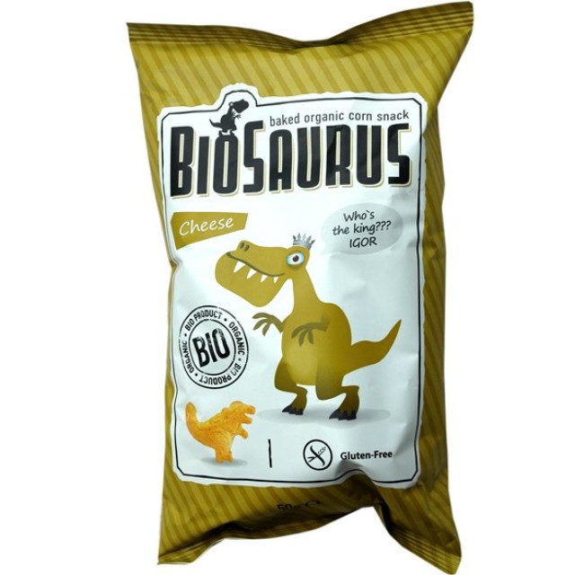 Biosaurus Παιδικά γαριδάκια Δεινόσαυρος με τυρί (χωρίς γλουτένη) 50gr