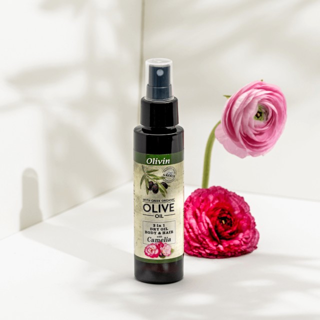 Olivin Body & Hair 2 in 1 Dry Oil With Camelia Ξηρό Λάδι Σώματος & Μαλ …