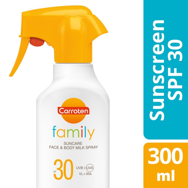 Carroten Family Suncare Milk Spray SPF30 Αντηλιακό Γαλάκτωμα Προσώπου …
