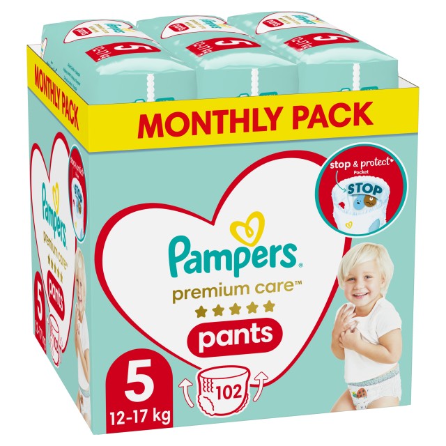 Pampers MSB Premium Care Pants Μέγεθος 5 [12-17 kg] 102 Πάνες - Βρακάκι