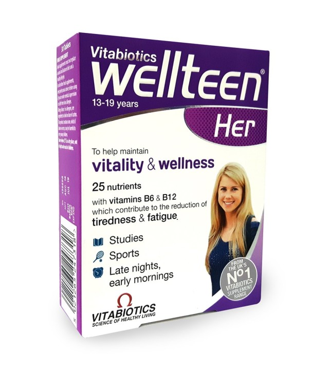 Vitabiotics Wellteen Her Πολυβιταμίνη για Κορίτσια 13-19 Ετών 30 Ταμπλ …