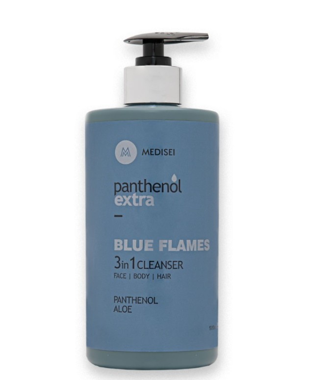 Medisei Panthenol Extra Men Blue Flames 3 in 1 Cleanser Πρόσωπο - Σώμα …