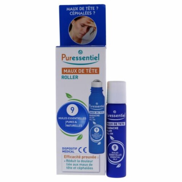 Puressentiel Headache Roller with 9 Essential Oils Ρόλερ Κατά του Πονο …