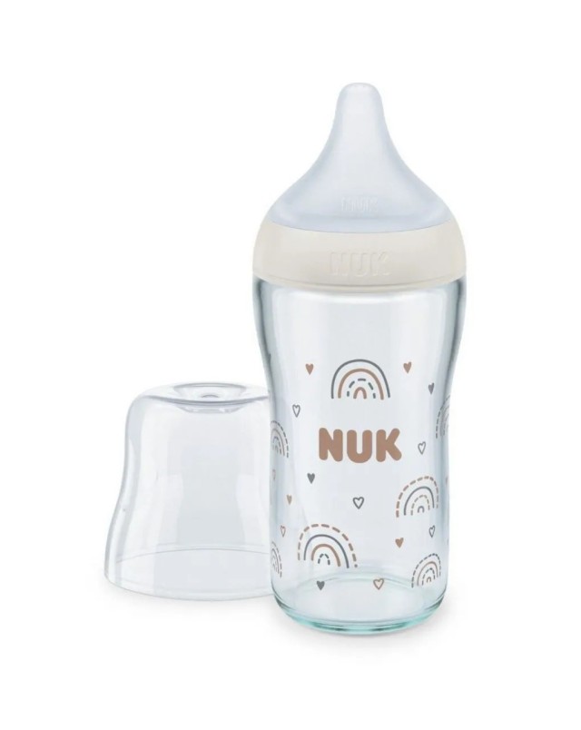 Nuk Perfect Match Rainbow για 3m+ Γυάλινο Μπιμπερό με Θηλή Σιλικόνης M &hellip;