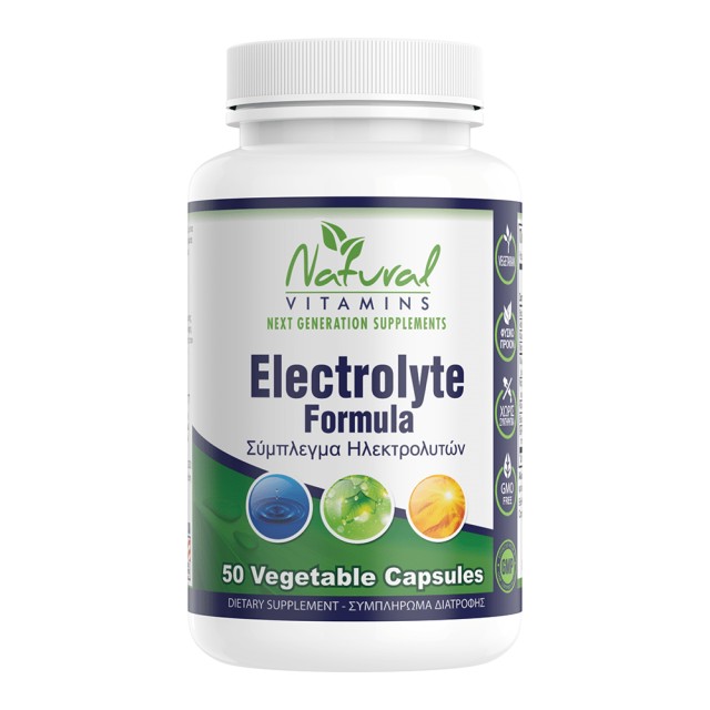 Natural Vitamins Electrolyte Formula Φόρμουλα Ηλεκτρολυτών 50 Κάψουλες