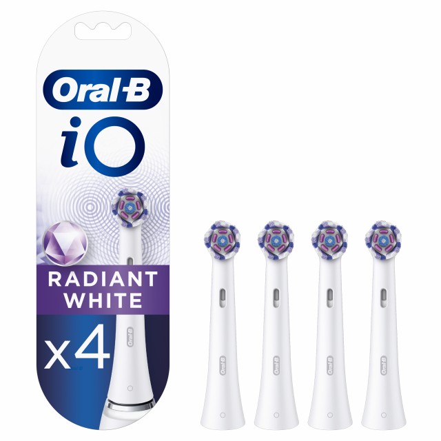 Oral B iO Radiant White Ανταλλακτικές Κεφαλές Ηλεκτρικής Οδοντόβουρτσας 4 Τεμάχια