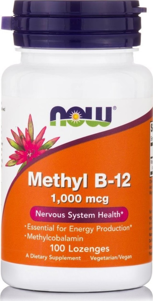Now Foods Methyl B12 Methylcobalamin 1000mcg Συμπλήρωμα Διατροφής Βιταμίνης B12 100 Παστίλιες