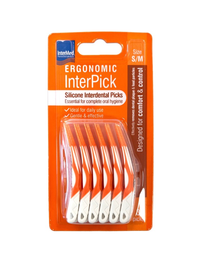 Intermed Ergonomic InterPick Πορτοκαλί Μεσοδόντια Βουρτσάκια Σιλικόνης &hellip;