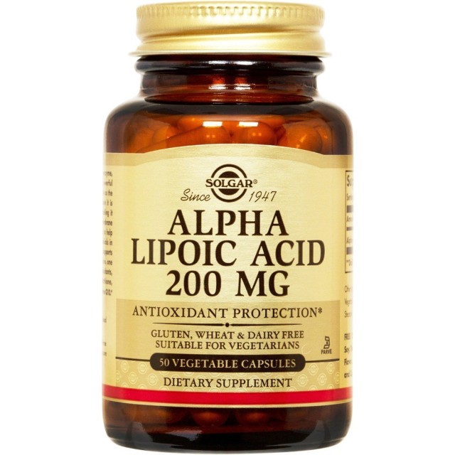 Solgar Alpha Lipoic Acid 200mg Συμπλήρωμα Διατροφής Αντιοξειδωτικών 50 &hellip;