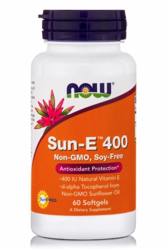 Now Foods Vitamin Sun E 400 Συμπλήρωμα Αντιοξειδωτικών 60 Μαλακές Κάψουλες