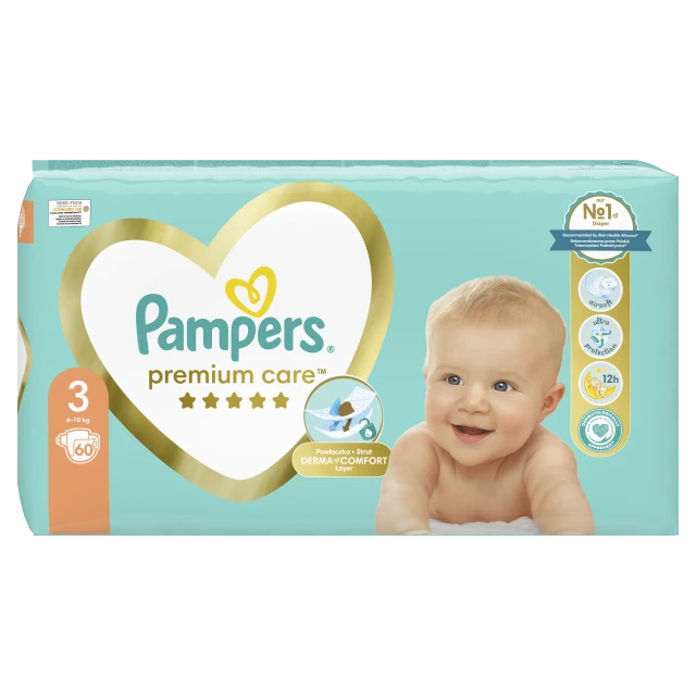 Pampers Premium Care Size 3 [6-10kg] 60 Diapers