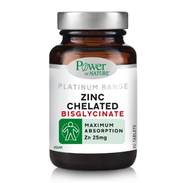 Power of Nature Zinc 25mg Chelated Bisglycinate Ψευδάργυρος για το Ανο &hellip;