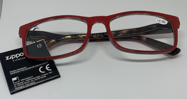 Zippo Γυαλιά Πρεσβυωπίας Κοκάλινα Χρώμα:Κόκκινο [31Z-B20-RED200] +2.00