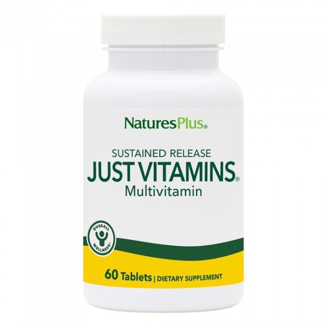 Natures Plus Just Vitamins Multivitamin Πολυβιταμίνη για την Ενίσχυση του Οργανισμού 60 Ταμπλέτες