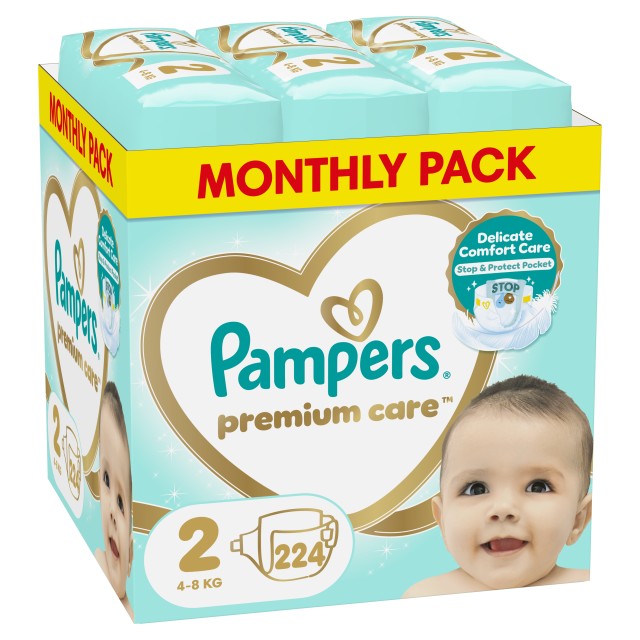 Pampers Premium Care Πάνες Μέγεθος 2 [4-8kg] 224 Πάνες του Μήνα MSB