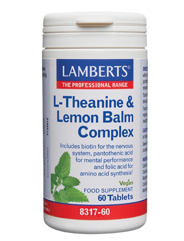 Lamberts L-Theanine & Lemon Balm, για Άγχος & Στρες, 60 Ταμπλέτες